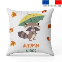 Coupon 45x45 cm motif animaux d'automne raton laveur
