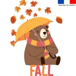 Coupon 45x45 cm motif animaux d'automne ours