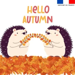 Coupon 45x45 cm motif animaux d'automne hérisson
