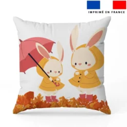 Coupon 45x45 cm motif animaux d'automne lapin