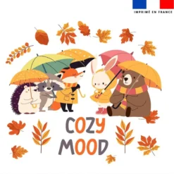 Coupon 45x45 cm motif animaux d'automne