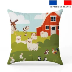 Coupon 45x45 cm motif animaux de la ferme
