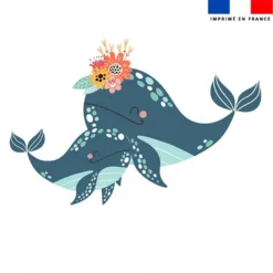 Coupon 45x45 cm motif animaux de l'océan