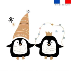 Coupon 45x45 cm motif animaux hiver pingouin