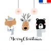 Coupon 45x45 cm motif animaux hiver merry christmas