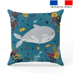 Coupon 45x45 cm motif animaux marins pôle nord baleineau
