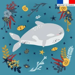 Coupon 45x45 cm motif animaux marins pôle nord baleineau