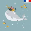 Coupon 45x45 cm motif animaux marins pôle nord baleine coquillage