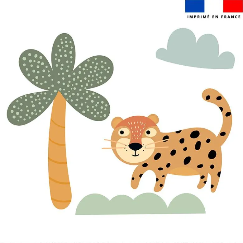 Coupon 45x45 cm motif animaux savane tigre