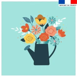 Coupon 45x45 cm motif arrosoir fleuri