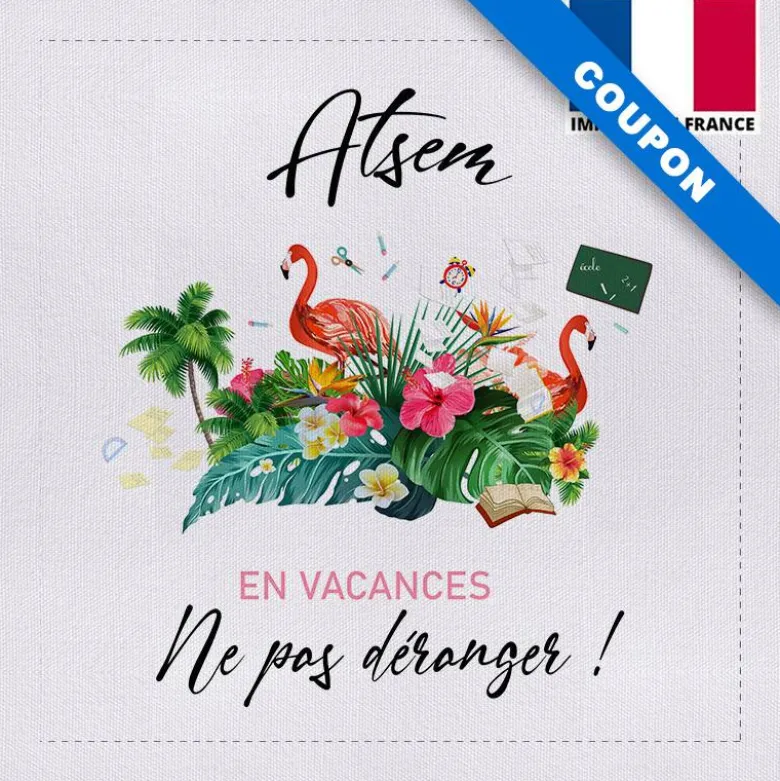 Coupon 45x45 cm motif Atsem en vacances