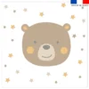 Coupon 45x45 cm motif baby ours marron et ocre