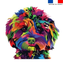 Coupon 45x45 cm motif caniche pop art