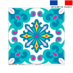 Coupon 45x45 cm motif carreaux de ciment bleu et turquoise