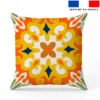 Coupon 45x45 cm motif carreaux de ciment jaune vert et orange