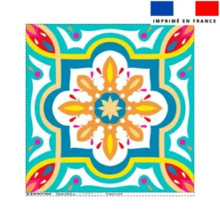 Coupon 45x45 cm motif carreaux de ciment bleu et jaune