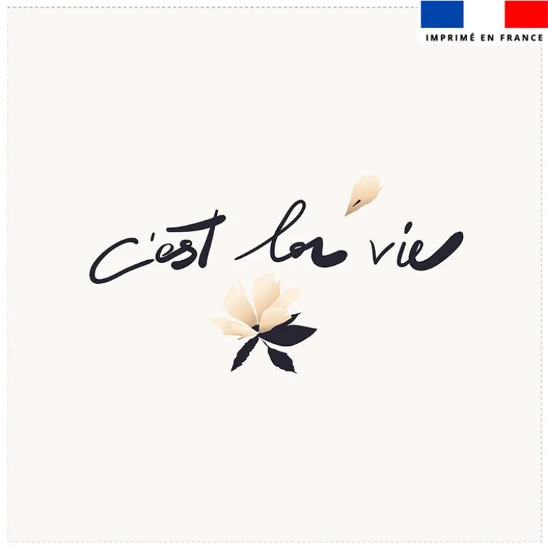 Coupon 45x45 cm motif c'est la vie