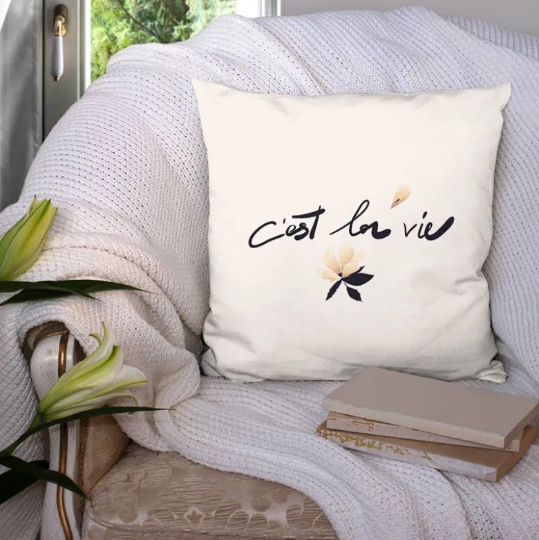 Coupon 45x45 cm motif c'est la vie