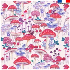 Coupon 45x45 cm motif champignons - Création Pilar Berrio