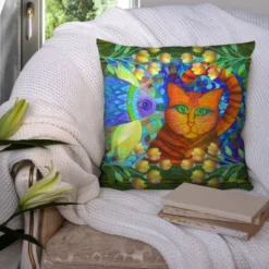 Coupon 45x45 cm motif chat - Création Lita Blanc