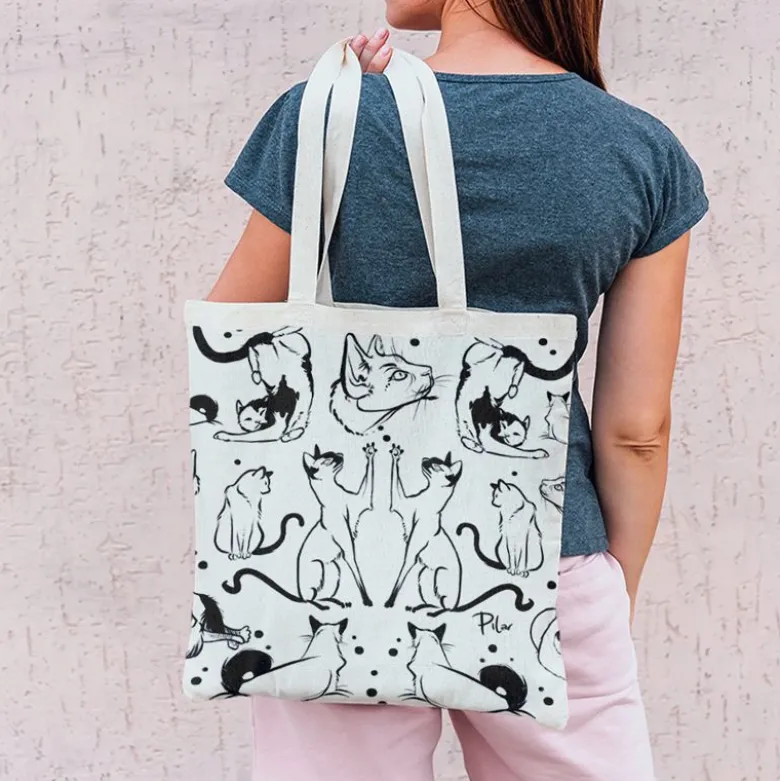 Coupon 45x45 cm motif chats - Création Pilar Berrio