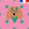 Coupon 45x45 cm motif chien de Noel