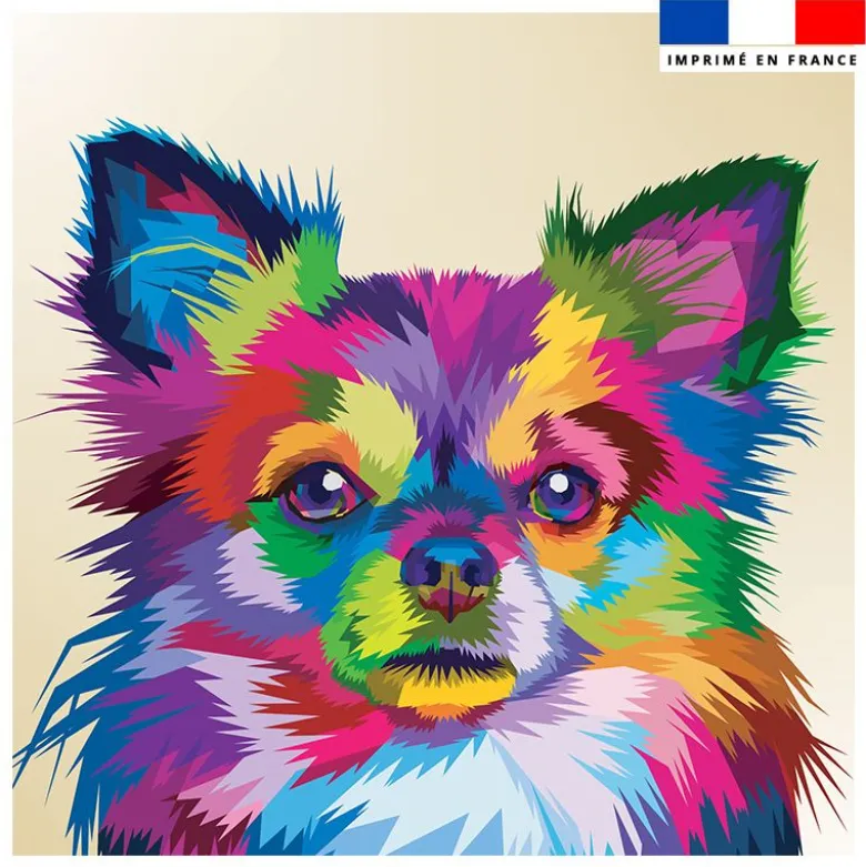Coupon 45x45 cm motif chihuahua pop art
