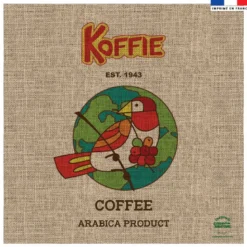 Coupon 45x45 cm motif coffee effet toile de jute
