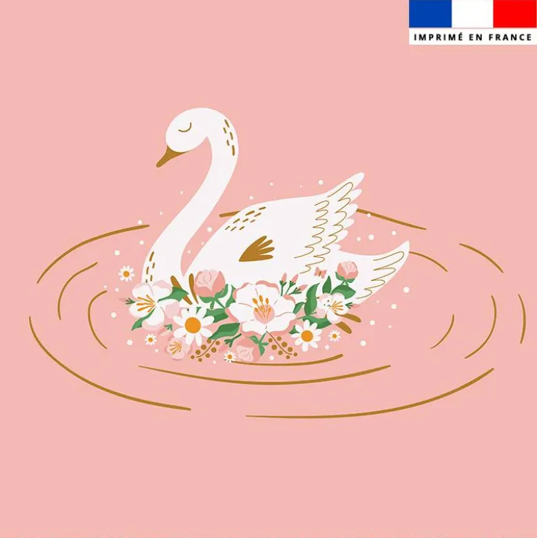 Coupon 45x45 cm motif cygne