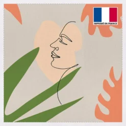Coupon 45x45 cm motif dessin visage trait continu