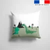 Coupon 45x45 cm motif dino vert et volcan