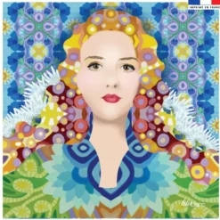 Coupon 45x45 cm motif diva reine - Création Lita Blanc