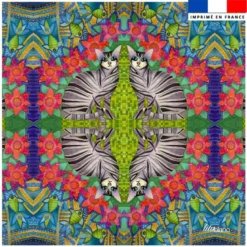 Coupon 45x45 cm motif duo chats - Création Lita Blanc