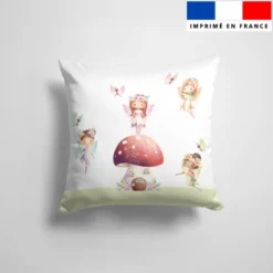 Coupon 45x45 cm motif fées et maisonnette