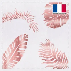Coupon 45x45 cm motif feuilles tropicales rose gold