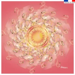 Coupon 45x45 cm motif flamant rose - Création Lita Blanc