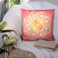 Coupon 45x45 cm motif flamant rose - Création Lita Blanc