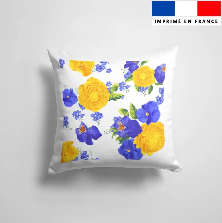 Coupon 45x45 cm motif fleur de pensée