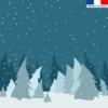 Coupon 45x45 cm motif forêt blanche