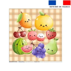 Coupon 45x45 cm motif fruits kawaï