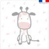 Coupon 45x45 cm motif girafe baby rose et gris