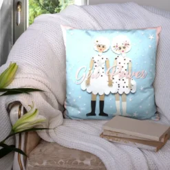 Coupon 45x45 cm motif girl power bleu - Création Lita Blanc