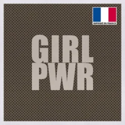 Coupon 45x45 cm motif girl pwr fond beige et vert