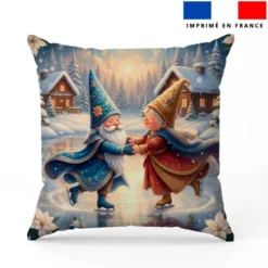 Coupon 45x45 cm motif gnomes qui dansent sur la glace