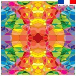 Coupon 45x45 cm motif géométrique multicolore effet vitrail - Création Lita Blanc