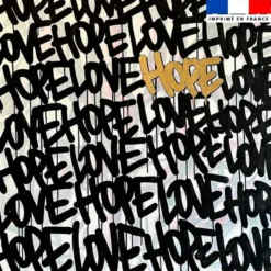 Coupon 45x45 cm motif graffiti hope noir et gold - Création Alex Z