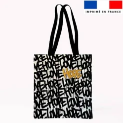 Coupon 45x45 cm motif graffiti hope noir et gold - Création Alex Z