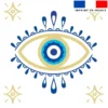 Coupon 45x45 cm motif Grèce oeil bleu scintillant