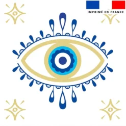 Coupon 45x45 cm motif Grèce oeil bleu scintillant