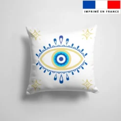 Coupon 45x45 cm motif Grèce oeil bleu scintillant